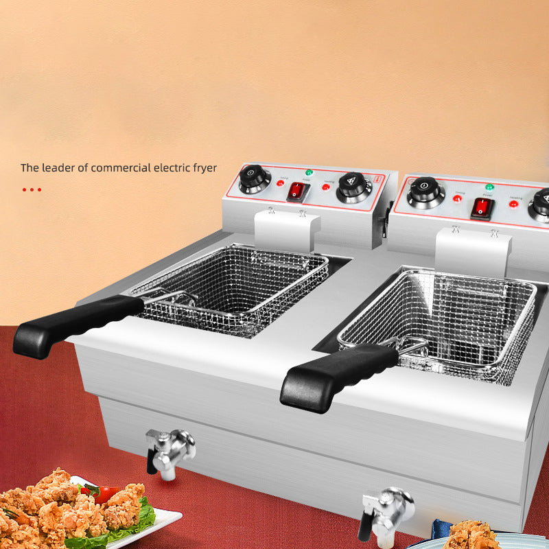 TB-EH102V Commercial electric fryer double cylinder large capacity fryer