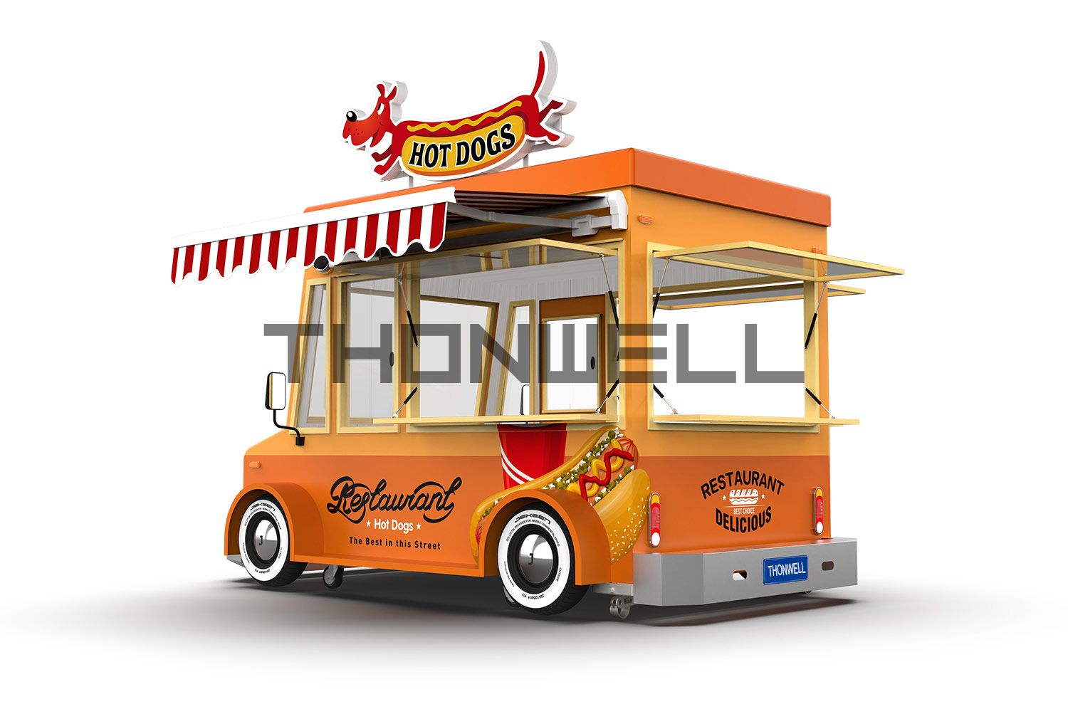 Food truck  food cart trailer  of GREEN-40L