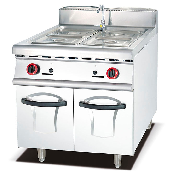 TB-8859 Vertical gas four basin soup tank with cabinet seat luxurious combination furnace