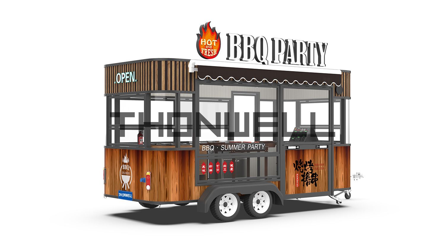 Food truck with bbq grill of BARBIE