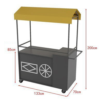 Brown Mobile Trolley Food Push Cart for Sale